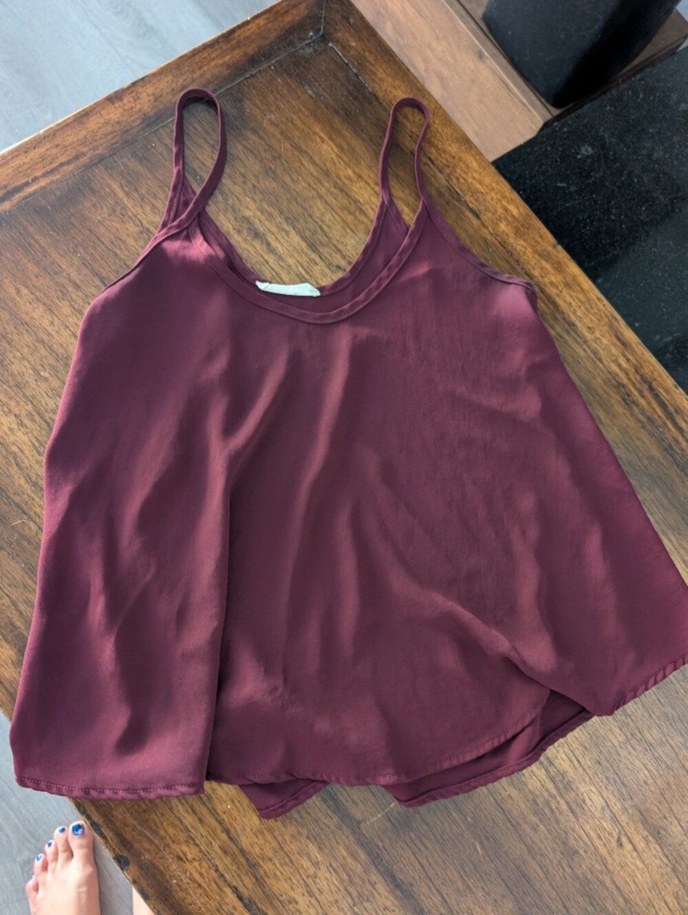 Lush Burgundy Satin Spaghetti-Strap Camis - small
